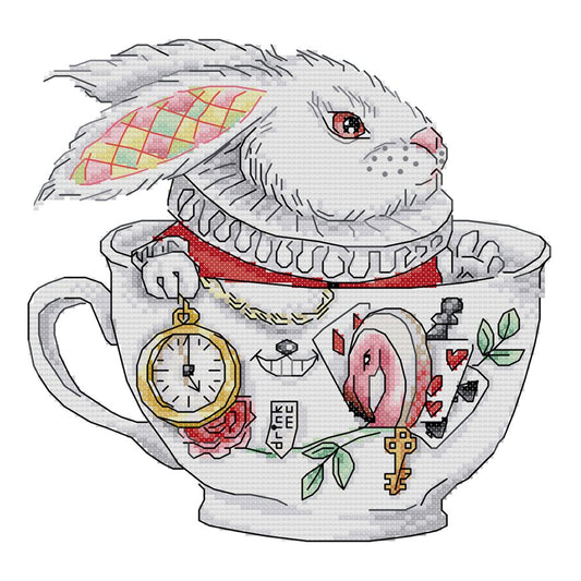 14ct Stamped Cross Stitch Cup Rabbit (26*26cm)