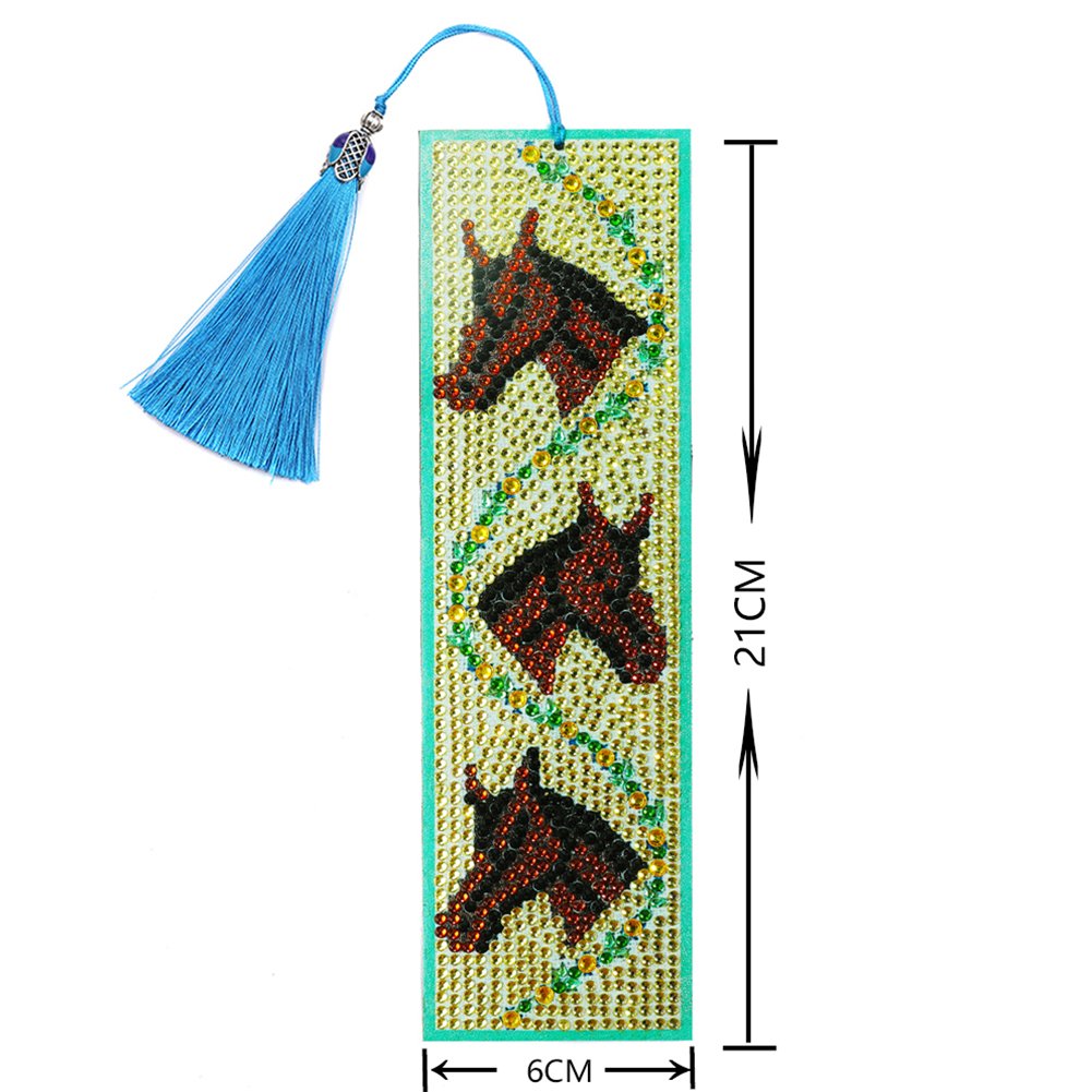 DIY Diamond Painting Bookmark with Tassel Horse