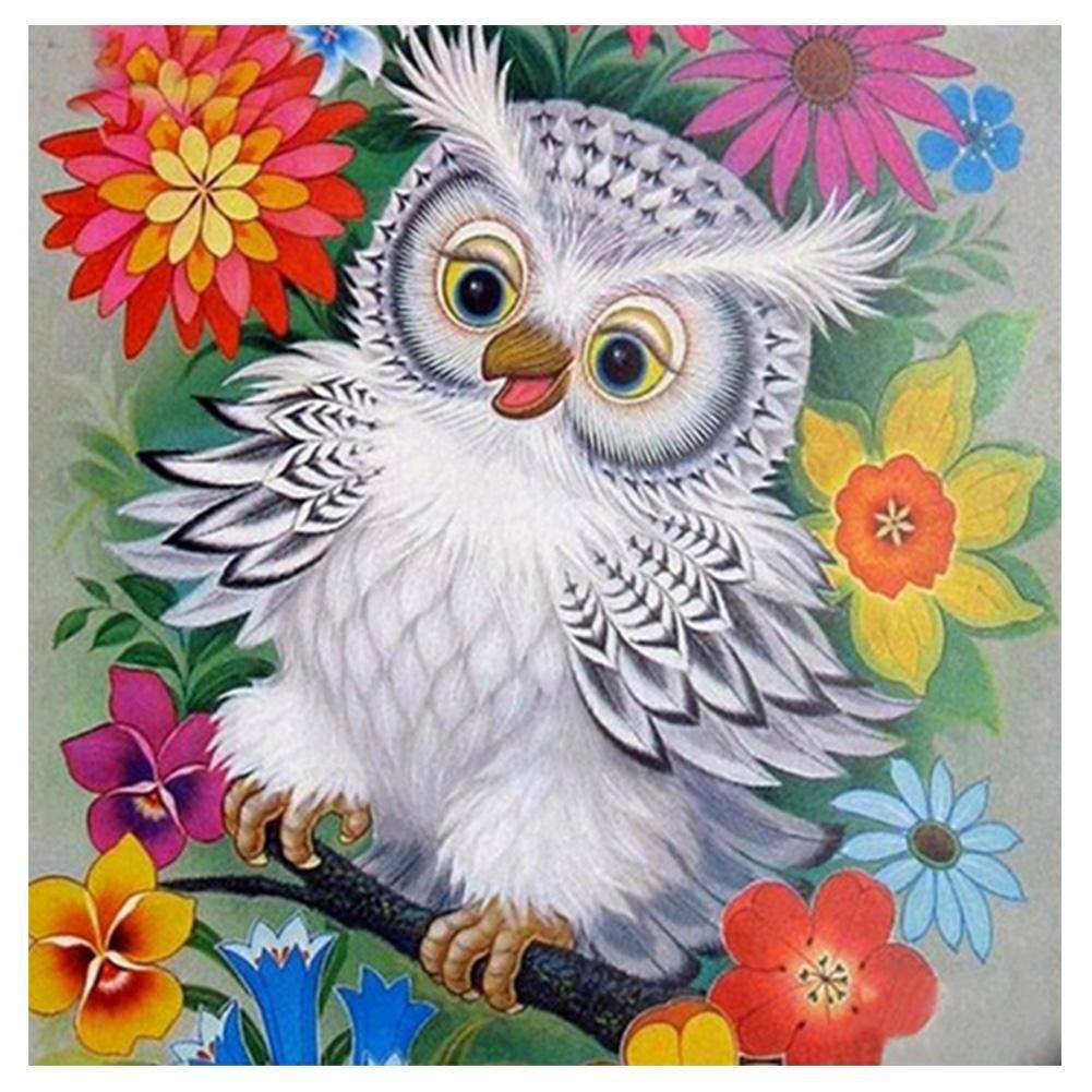 Diamond Painting - Partial Round - White Owl