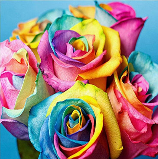 Diamond Painting - Full Round - Colorful Rose 1