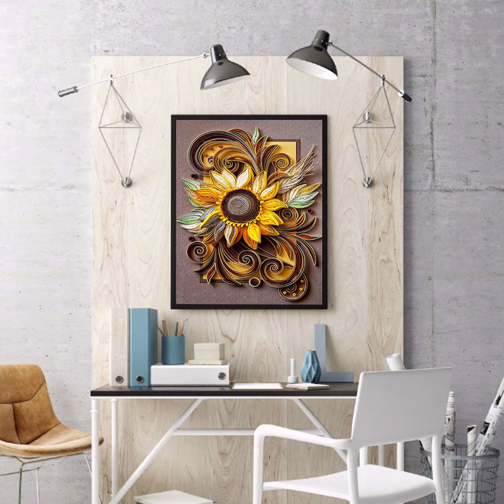 Diamond Painting - Full Round - Quilling Paper Painting Flower