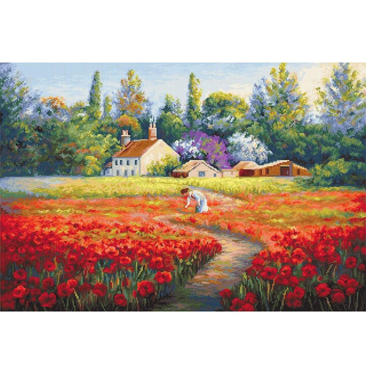 11ct Stamped Cross Stitch Tulip Garden (30*40cm)