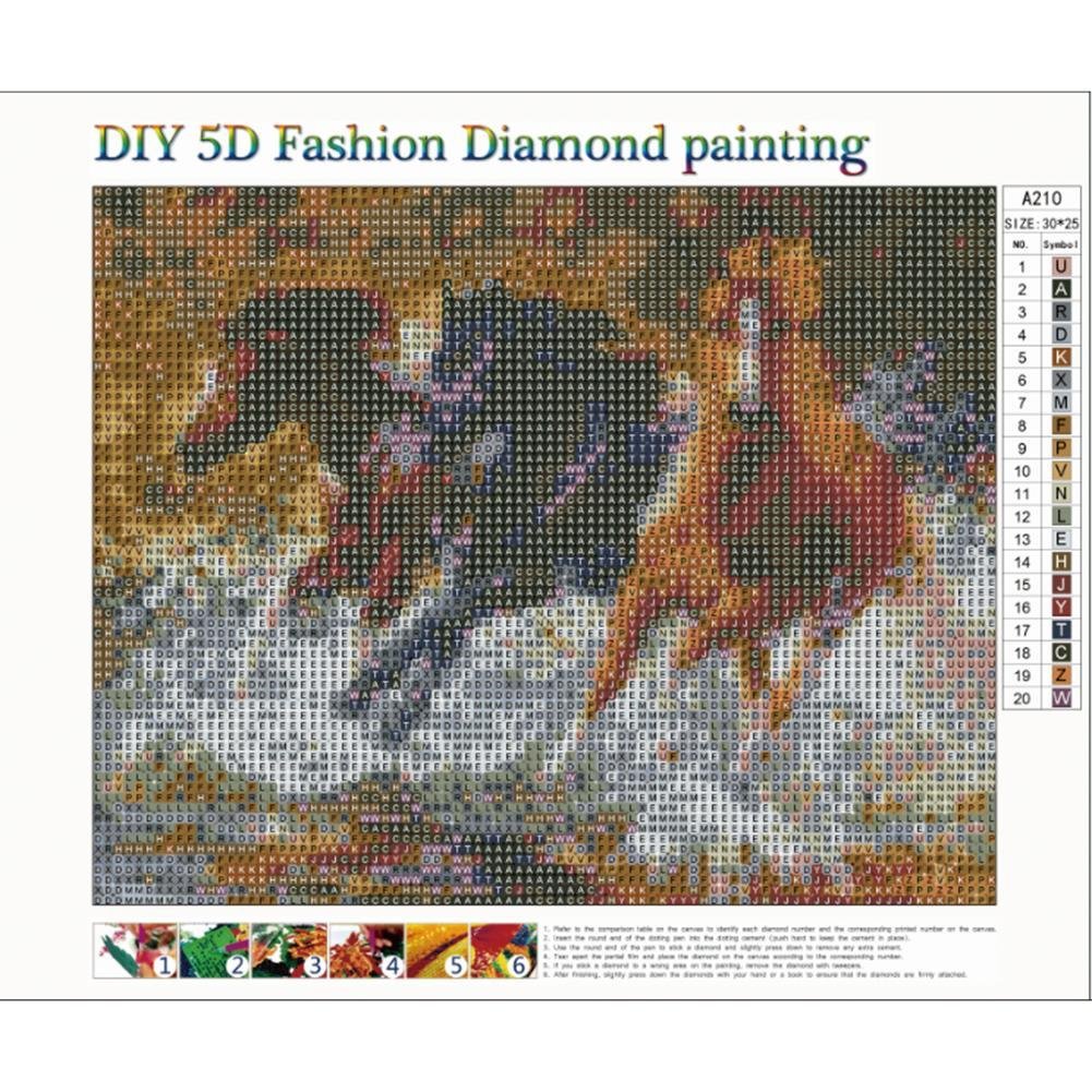Pintura de diamante - Ronda completa - 3 caballos corriendo