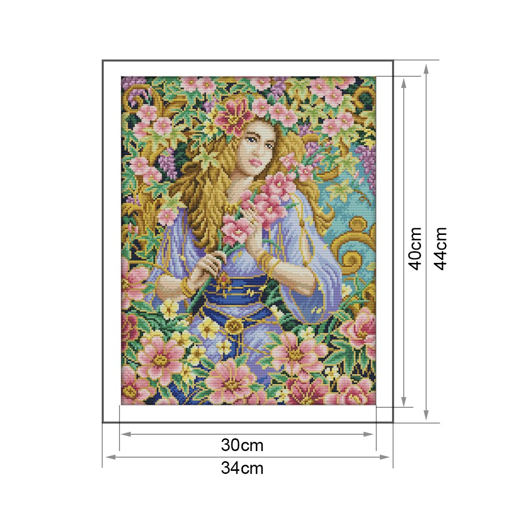 14ct Stamped Cross Stitch - Flower Beauty (44*34cm)
