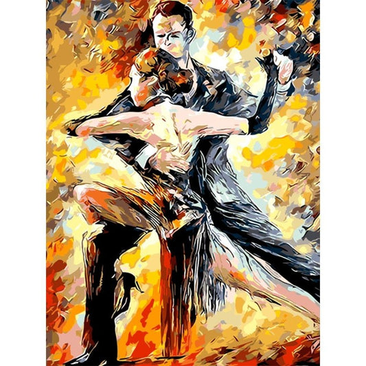 Hand Painted Artwork Frameless DIY Dancers Painting By Numbers Kit