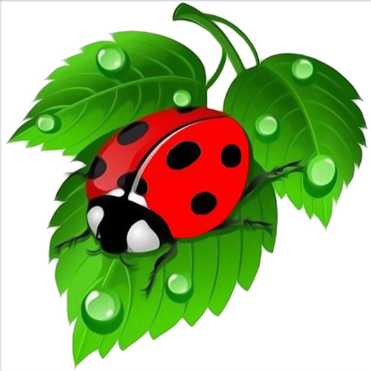 5D DIY Diamond Painting Kit - Full Round - Leaf Ladybug