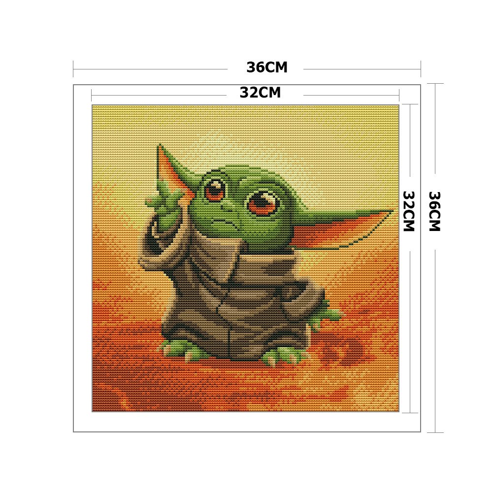 11CT Stamped Cross Stitch - Yoda(36*36CM)