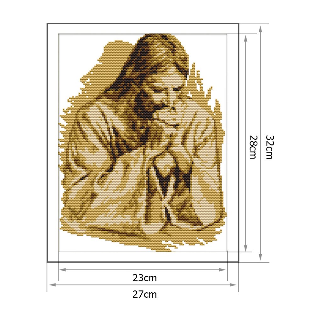 14ct Stamped Cross Stitch - Praying Jesus (32*27cm)
