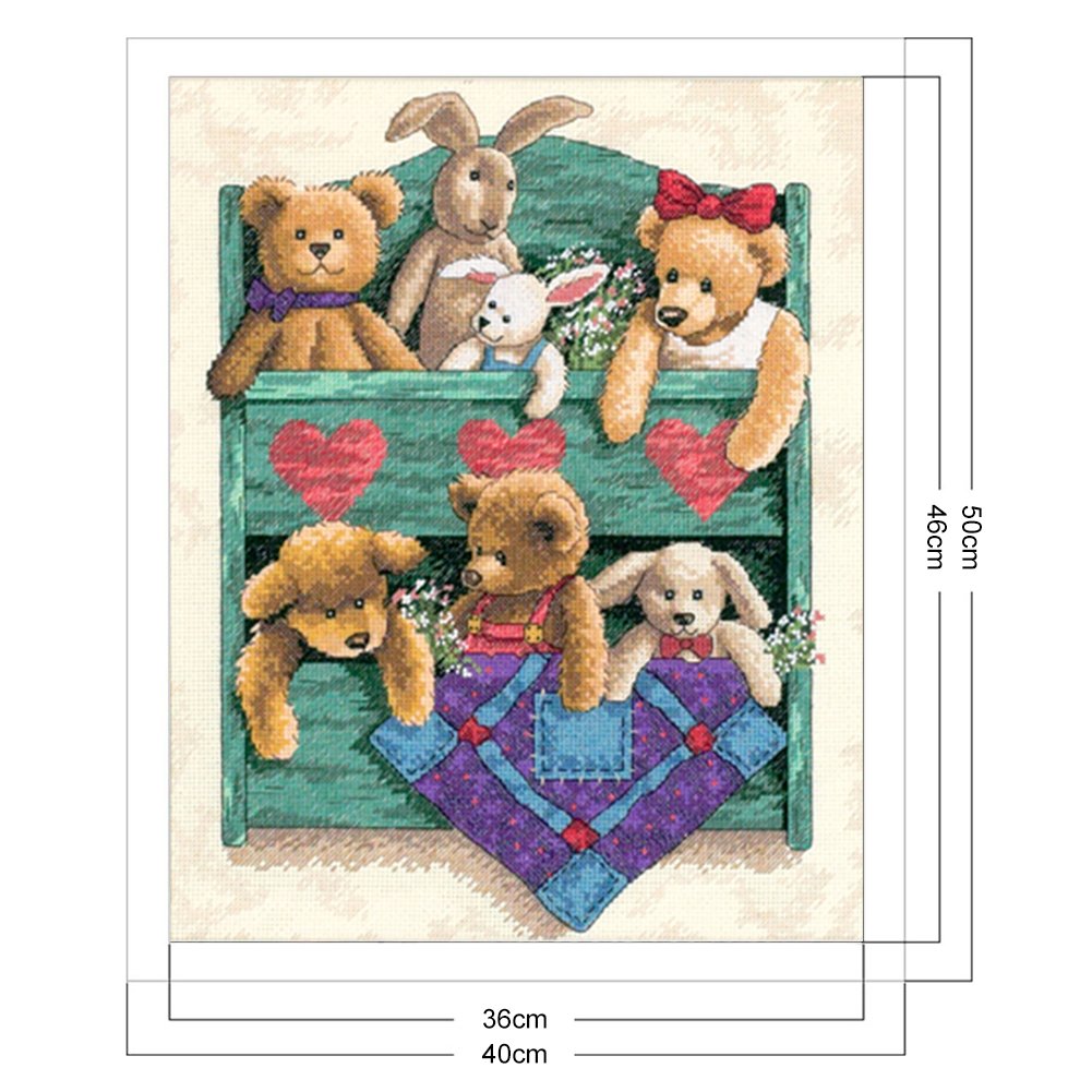 11ct Stamped Cross Stitch Bear (40*50cm)