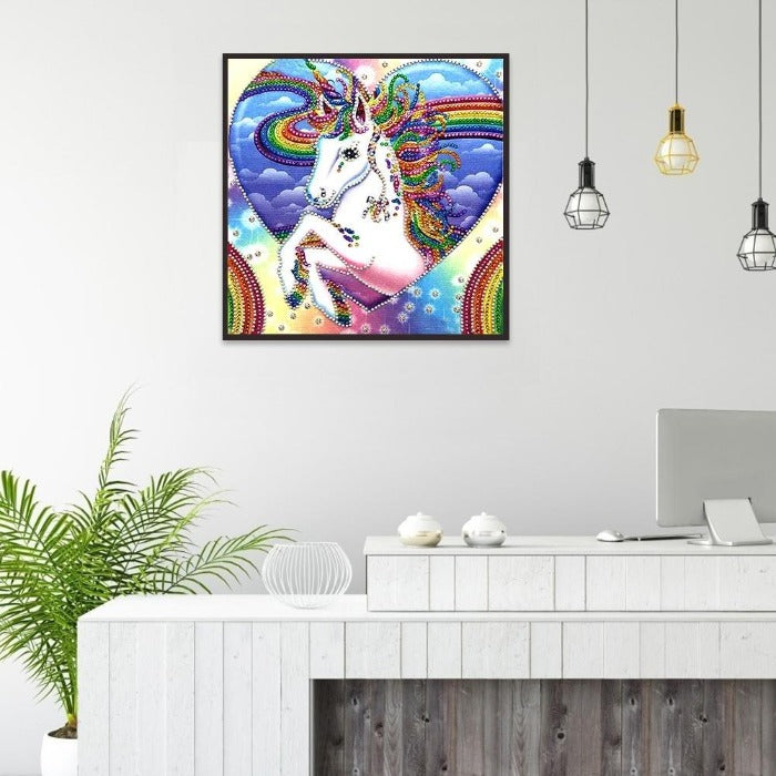 Diamond Painting DIY decoration - Crystal Rhinestone - White Leaping Horse