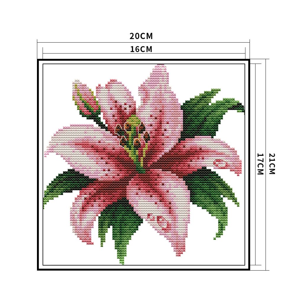 14ct Stamped Cross Stitich - Flower(21*20cm)