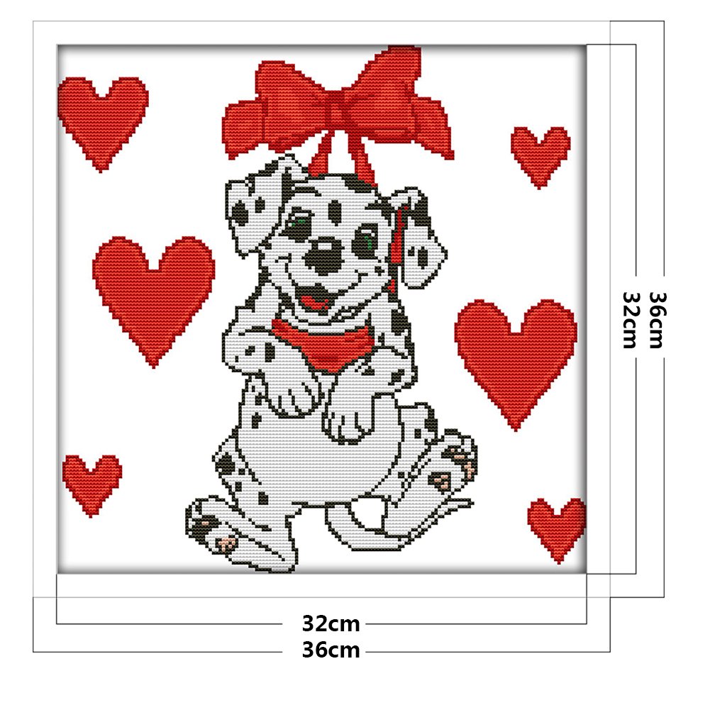 14ct Stamped Cross Stitch - Love Dog (36*36cm)