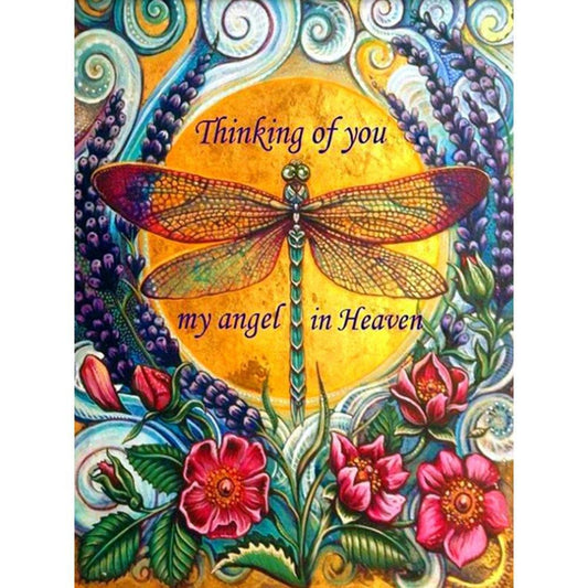 SKRYUIE 5D Diamond Painting Dragonflies and Sunflowers Full Drill by Number Kits, DIY Rhinestone Pasted Paint with Diamond Set Arts Craft
