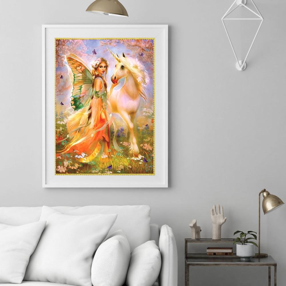 Diamond Painting - Full Round - Angel with Unicorn