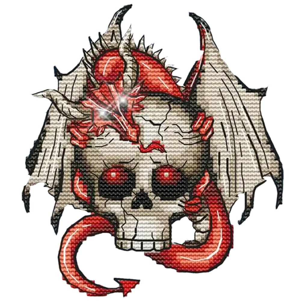 Skull 11CT Stamped Cross Stitch For Halloween Decoration (40*40CM)