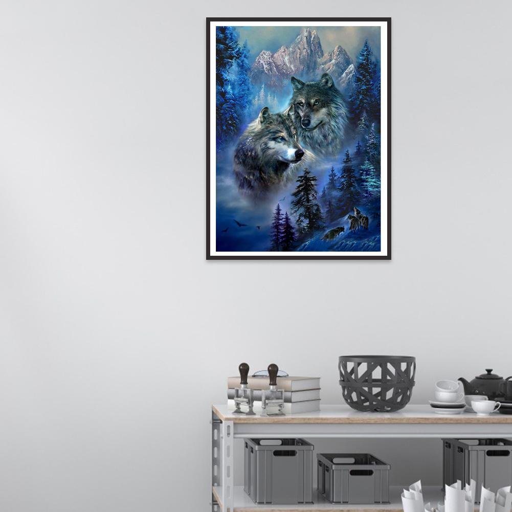 Pintura de diamante - Ronda completa - Lobo del bosque