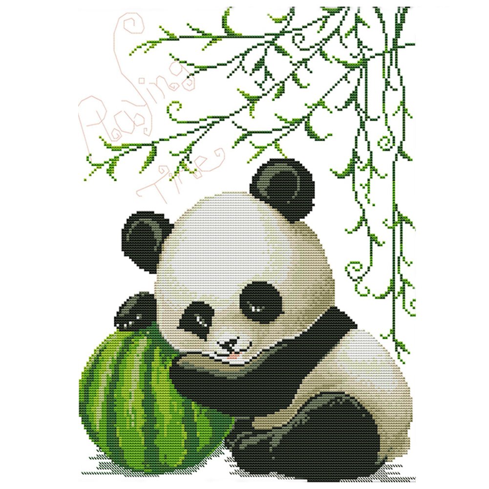 14ct Stamped Cross Stitch Baby Panda(33*43cm)