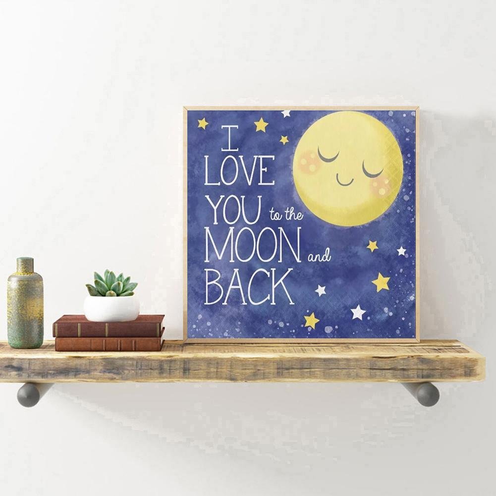 Diamond Painting - Full Round / Squar - Love You To The Moon Back