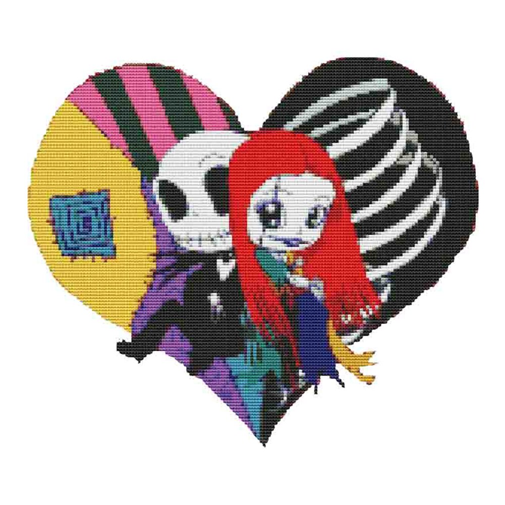 11ct Stamped Cross Stitch Skull Couple (40*50cm)