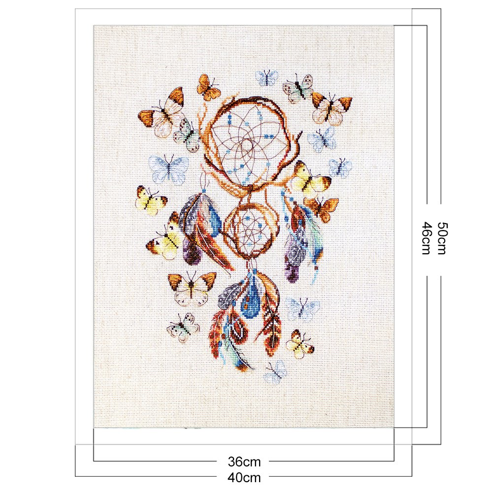 11ct Stamped Cross Stitch - Butterfly Wind (40*50cm)