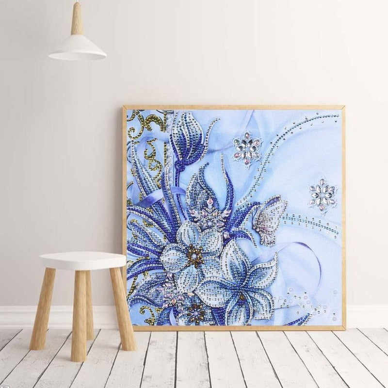 30*30 cm DIY 5D Crystal Rhinestone Diamond Painting Kit Butterfly Flower