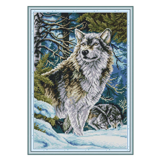 14ct Stamped Cross Stitch Wolf (31*42cm)