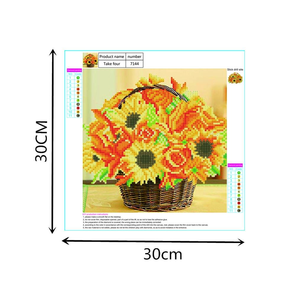 5D DIY Diamond Painting Kit - Partial Round - Sunflower