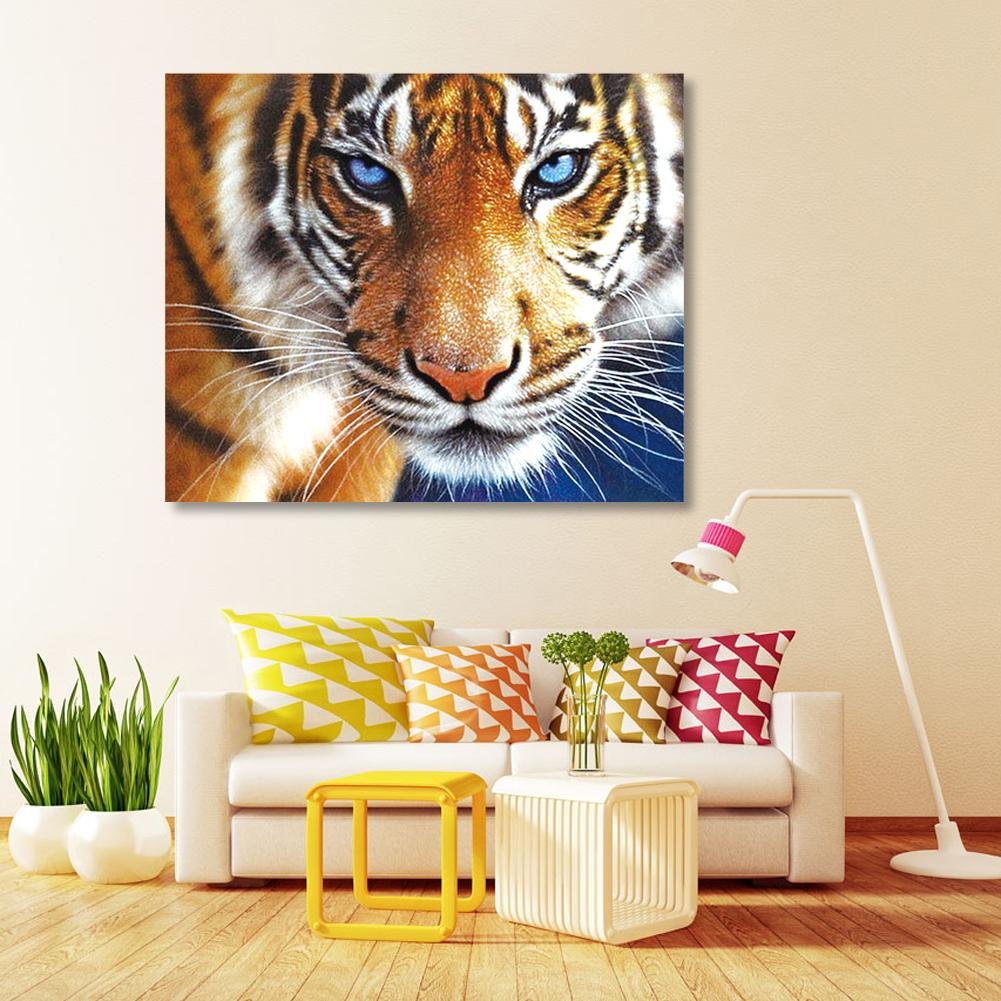 Pintura de diamante faça você mesmo em 5D - rodada completa - tigre