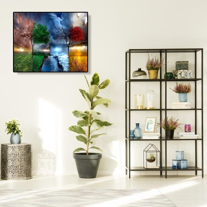 DIY Oil Painting By Number Picture Acrylic Canvas Four Seasons Wall Art Decor