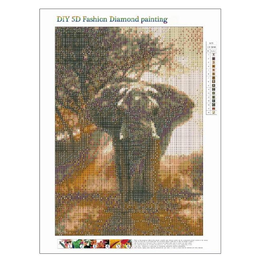 Pintura de diamante - Ronda completa - Elefante caminando