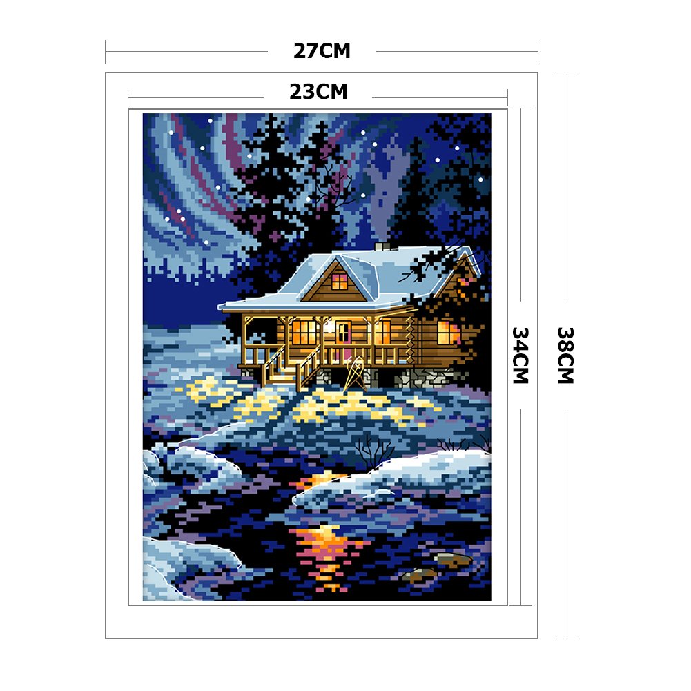 11ct Stamped Cross Stitch Arctic Night(27*38cm)