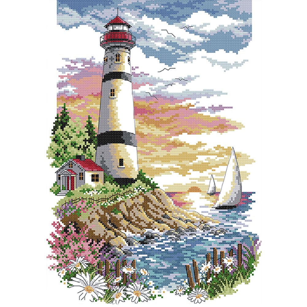 11ct Stamped Cross Stitch Lighthouse(38*51cm)