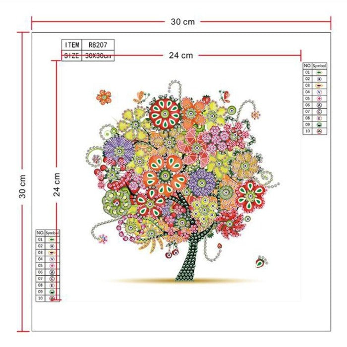 DIY 5D Crystal Rhinestone Diamond Painting Kit Colorful Tree