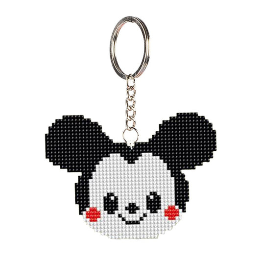 Stamped Beads Cross Stitch Keychain Mickey 