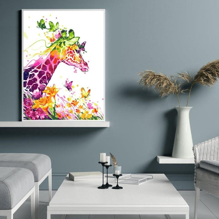 Giraffe Hand Painted Canvas Digital Oil Art Picture Home Wall Decor