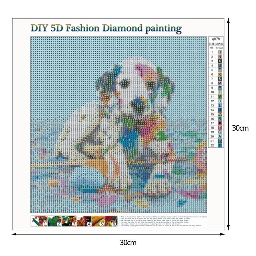 Pintura de diamante - Ronda completa - Perro artista
