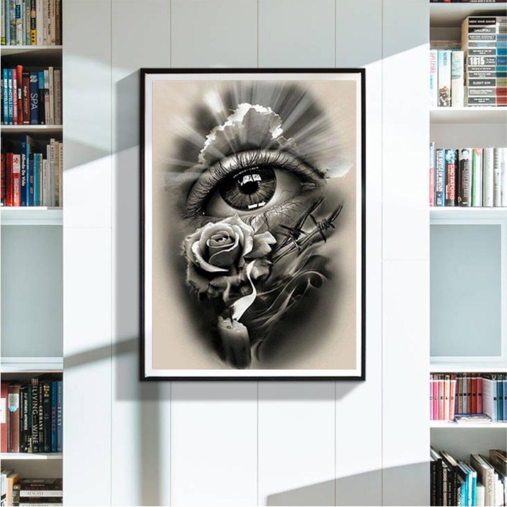 Kit de pintura de diamante DIY 5D - rodada completa - flor de olho preto