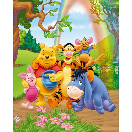 Many Adventures Of Winnie The Pooh Diamond Art Painting Kits Disney Cartoon  Tiger Eeyore Kanga Friends Mosaic Cross Stitch Decor