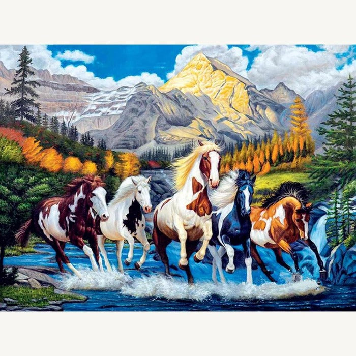 Gallant Horse Hand Painted Canvas Oil Art Picture Craft Home Wall