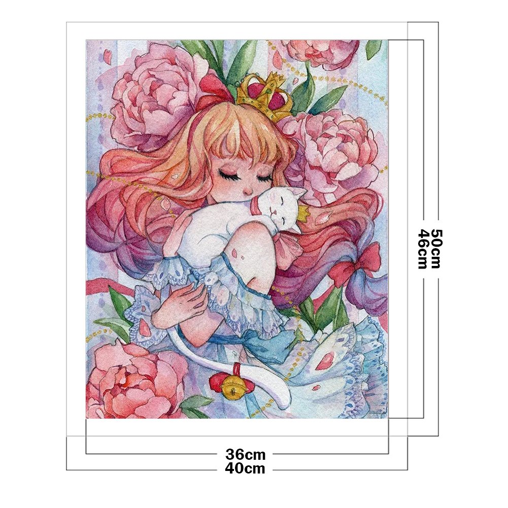 11ct Stamped Cross Stitch - Flower Girl Character  ( 40*50cm)