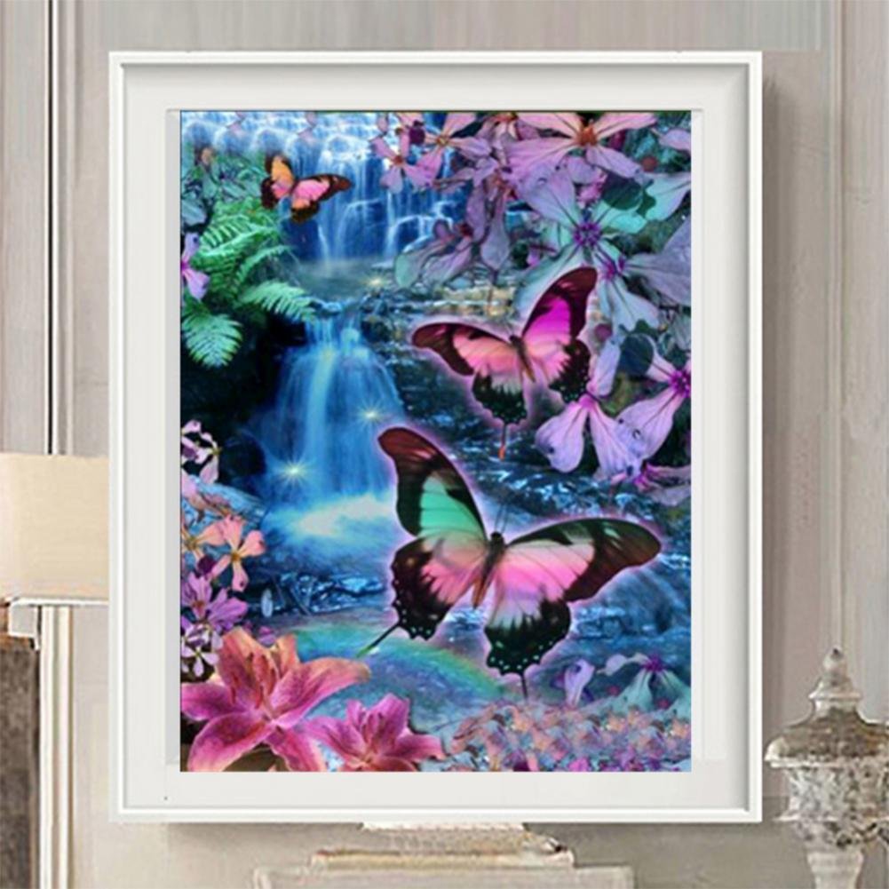 Diamond Painting - Partial Round - Colorful Butterfly