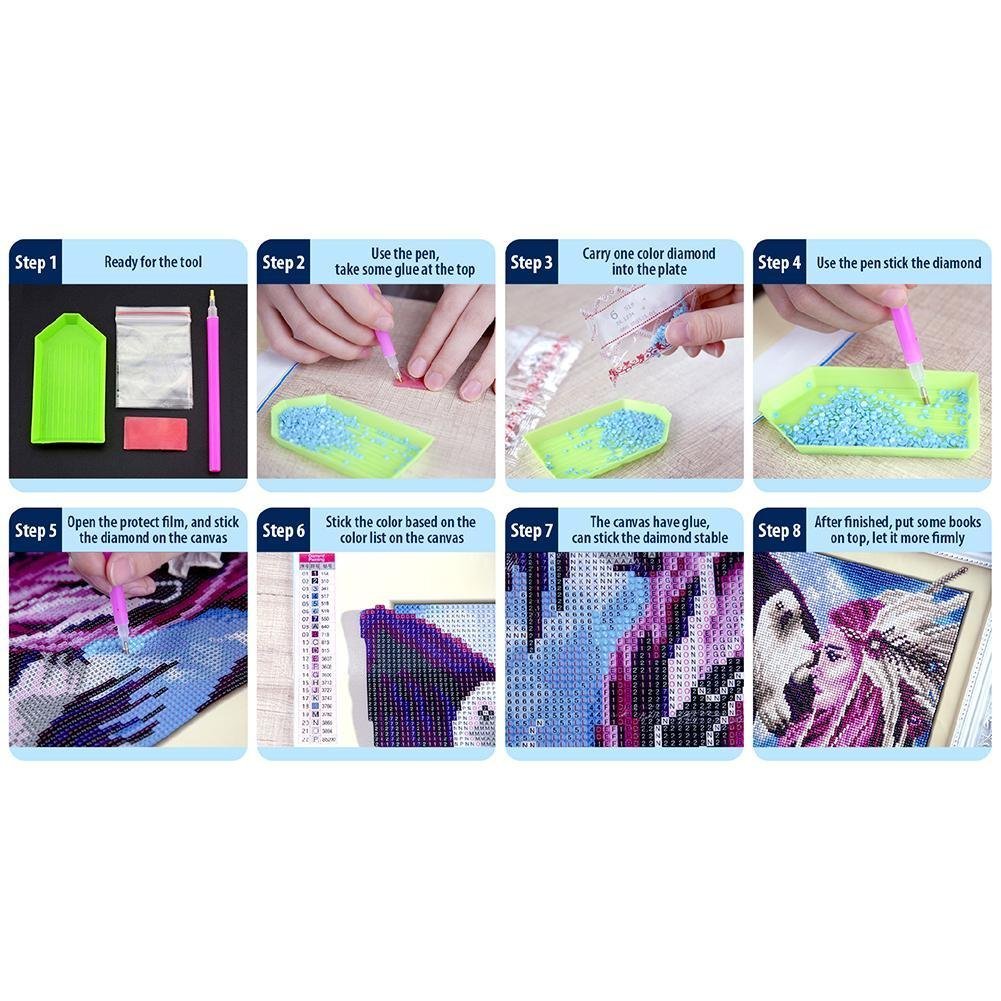 5D DIY Diamond Painting Kit - Full Round - Fantasy Girl Betty Boop in Purple