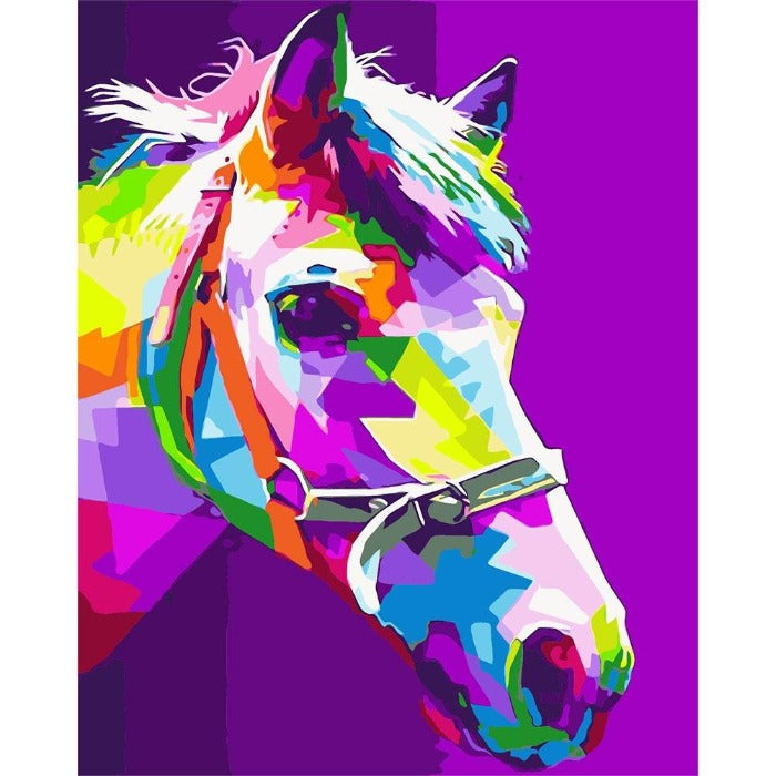 Hand Painted Artwork Frameless DIY Color Horse Painting By Numbers Kit