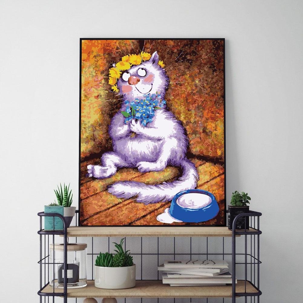 Paint By Number - Oil Painting - Thinking Cat (40*50cm)