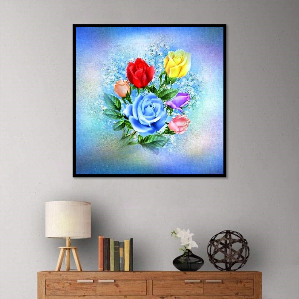 Pintura de diamantes - Ronda completa - Flores C