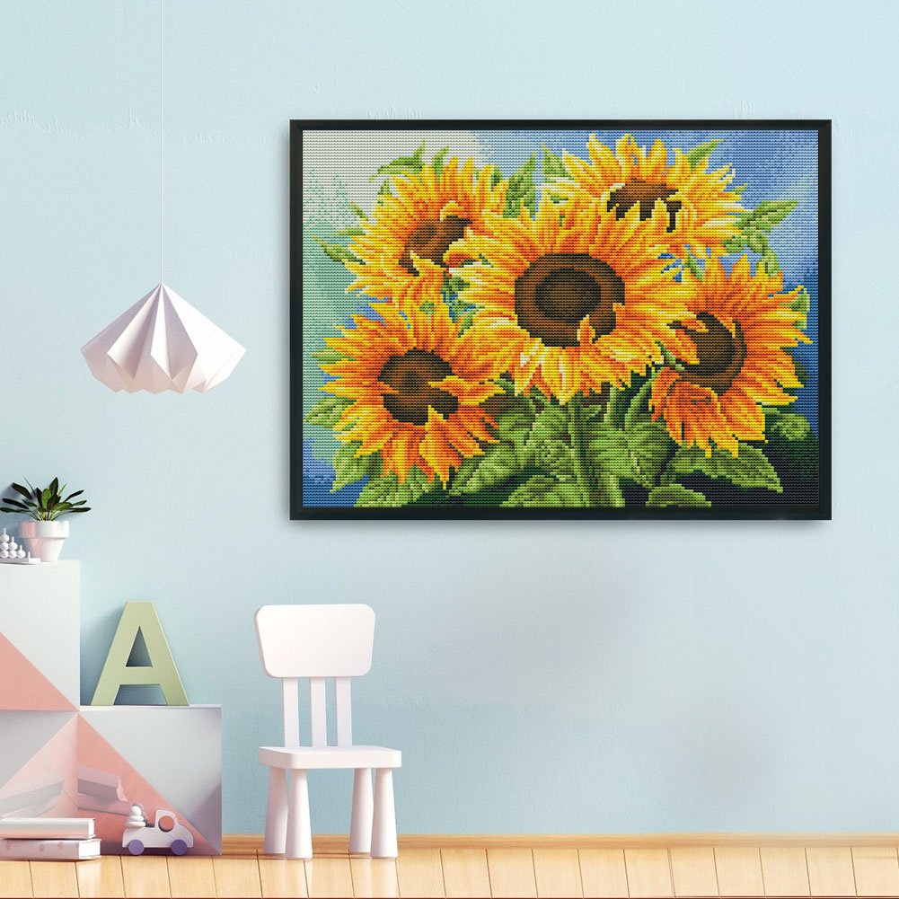 Punto de Cruz Estampado 11ct - Girasol(46*36cm)