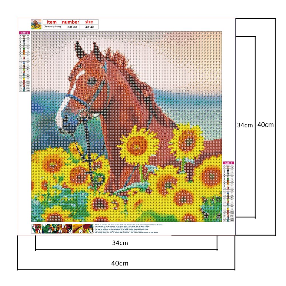 Diamond Painting - Full Round - Sunflower Horse A