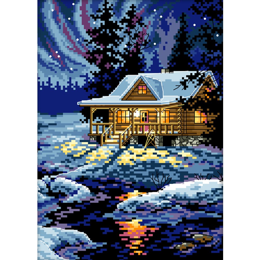 11ct Stamped Cross Stitch Arctic Night(27*38cm)