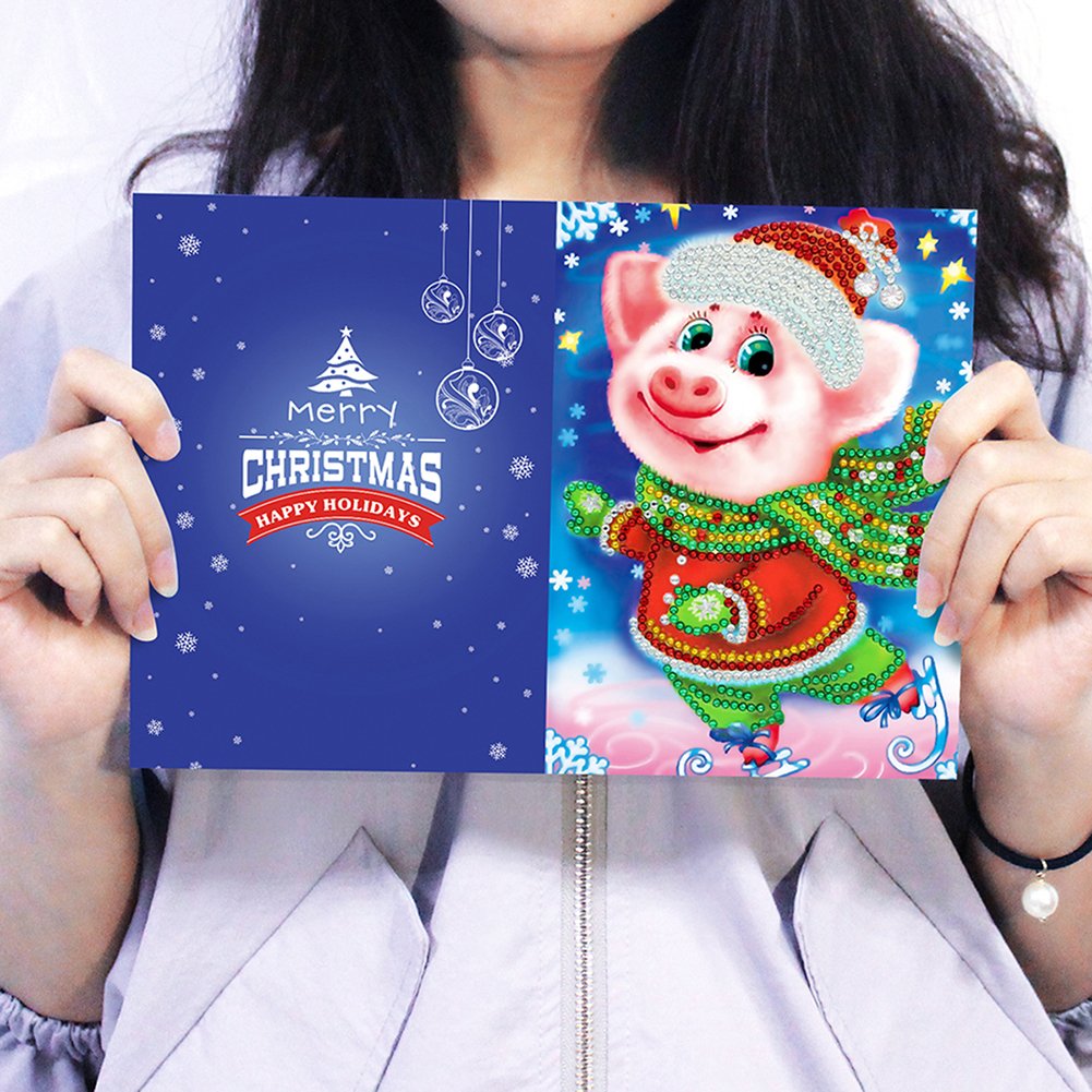 DIY Diamond Painting Greeting Card - Pig