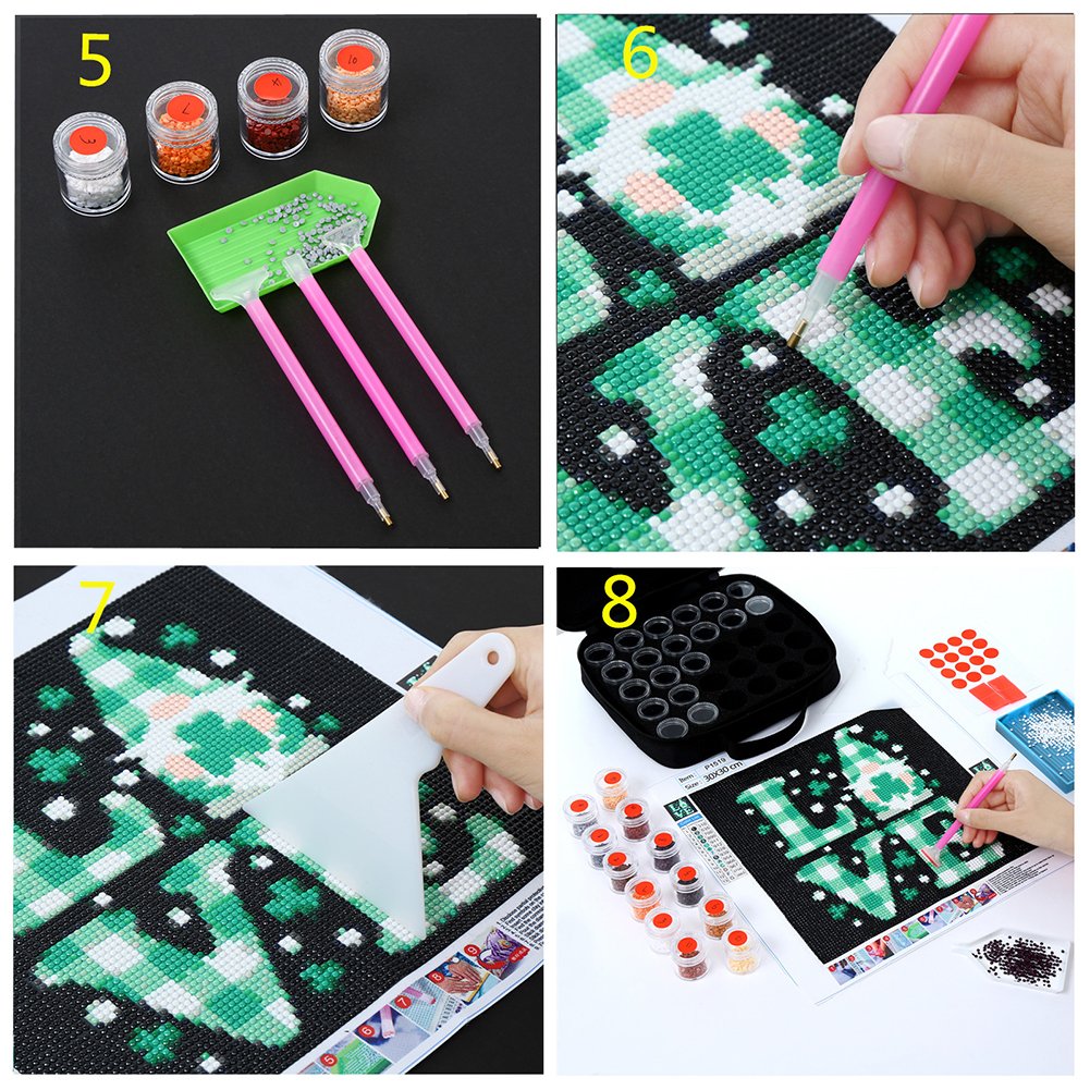 DIY Diamond Painting Accessories Kits Pen Tray Bag with Compartment (Large)